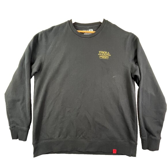 Troll Co. Sweatshirt Men's 2XL Black Dirty Hand Clean Money Support Blue Collar - Picture 1 of 12